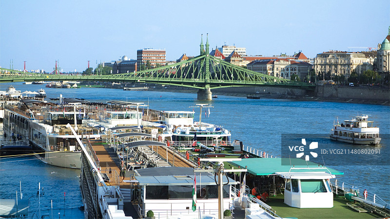 匈牙利首都布达佩斯的多瑙河风光图片素材