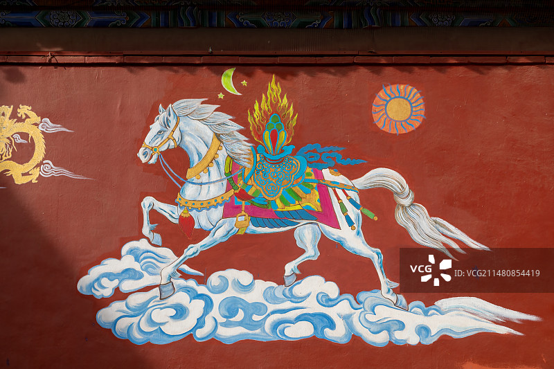 内蒙古呼和浩特大召无量寺白马壁画图片素材