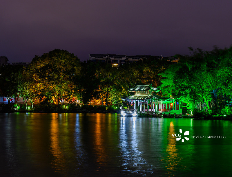 桂林榕湖夜景风光图图片素材