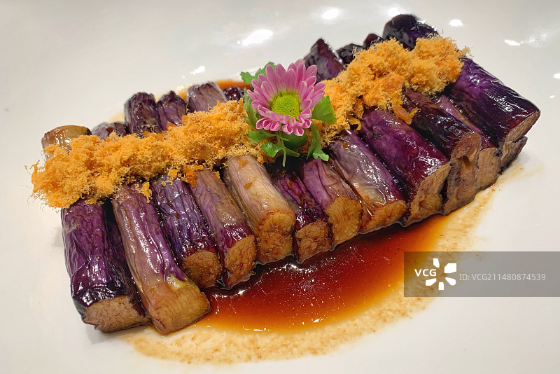 豫菜 油焖茄子图片素材