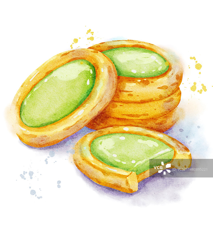 水彩食品饼干插画图片素材