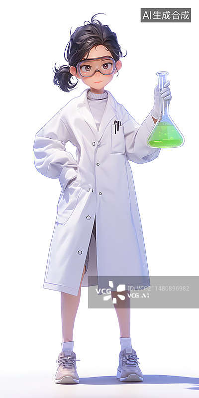 【AI数字艺术】3d女性科学家图片素材