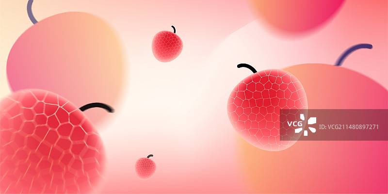 矢量光感弥散风夏天水果植物花卉背景插画图片素材