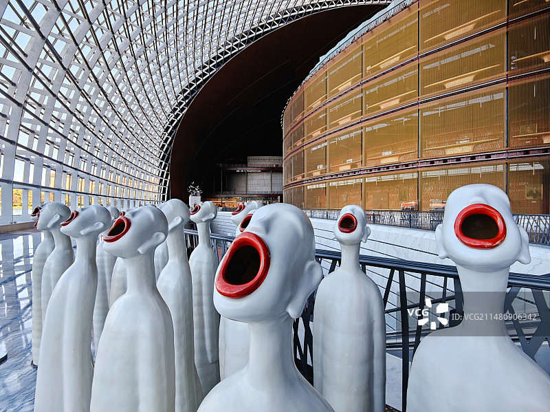 北京国家大剧院室内艺术品图片素材