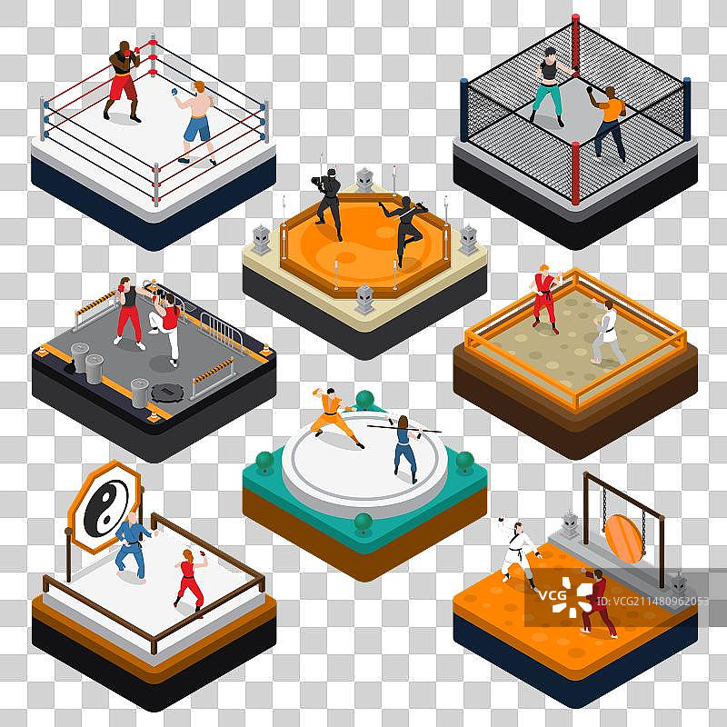 2.5D武术人物组合图片素材