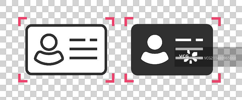 作为kyc检查的身份证扫描验证图标图片素材