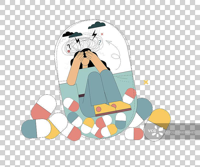 抗抑郁药治疗抑郁症图片素材