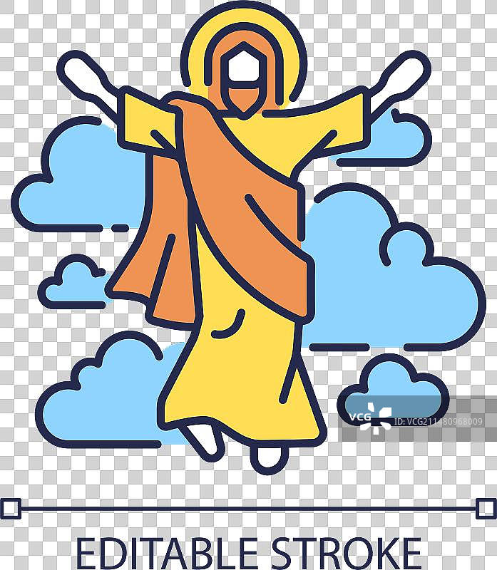 耶稣升天RGB颜色图标图片素材
