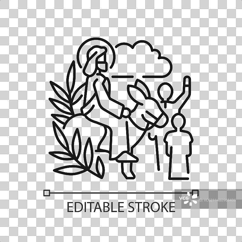 耶稣荣入耶路撒冷线性图标图片素材