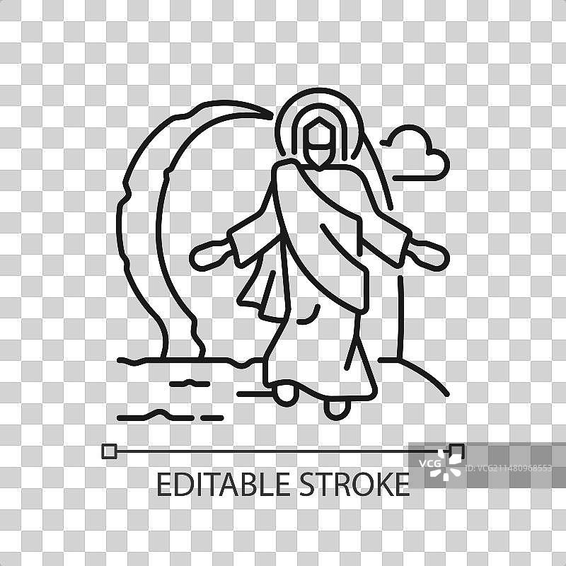 耶稣复活线性图标图片素材