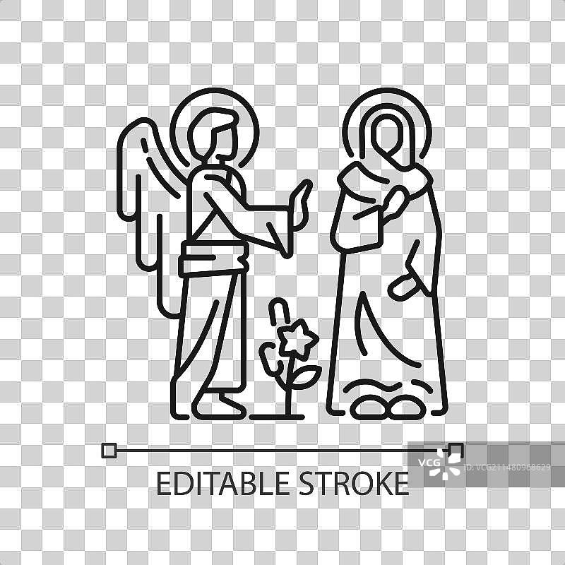 天使报喜线性图标图片素材