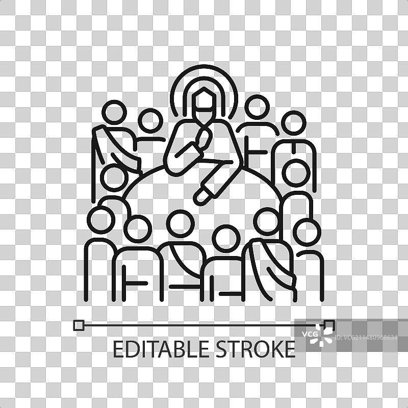 最后的晚餐线性图标图片素材