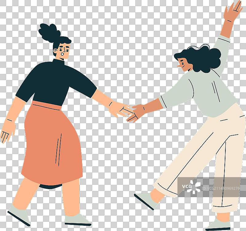 女性角色击掌图片素材