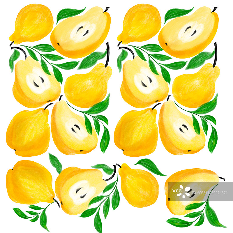 手绘鸭梨图片素材