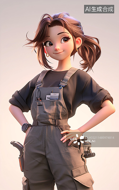 【AI数字艺术】庆祝三八妇女节快乐，各个职业的女性庆祝节日3D插图元素图片素材