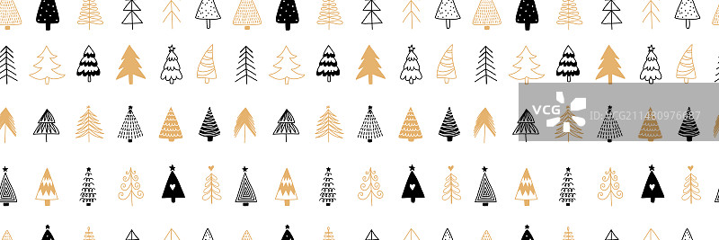 手绘圣诞树节日元素合集图片素材