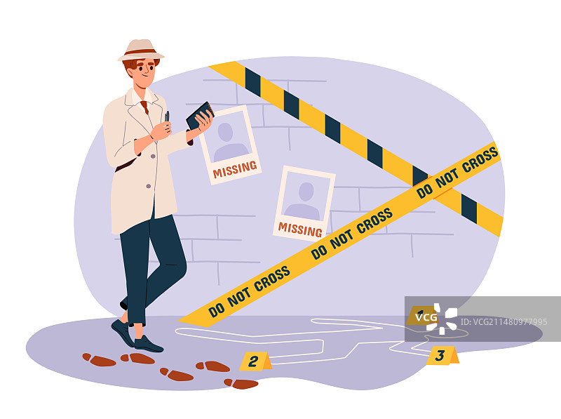 侦探调查谋杀案概念图片素材