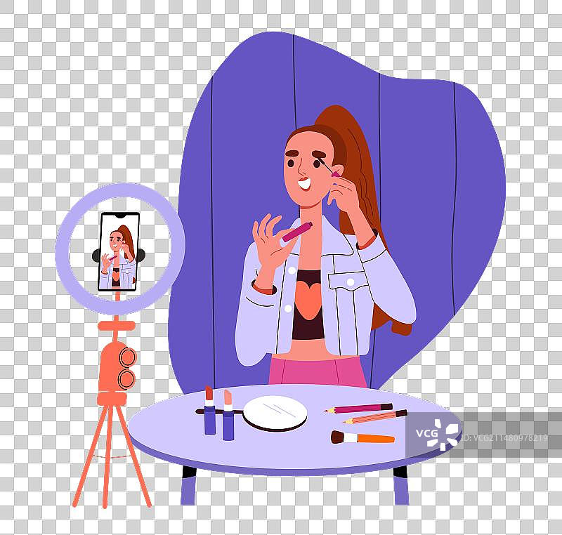 女孩博主概念图片素材