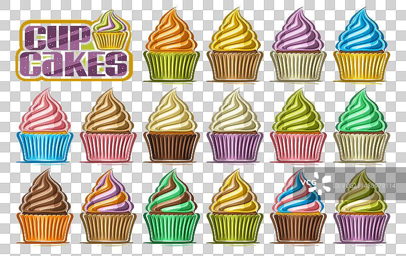 纸杯蛋糕套装图片素材