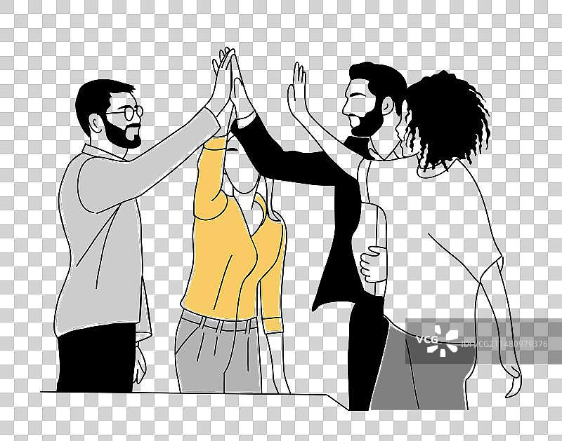 商务团队击掌庆祝成功图片素材