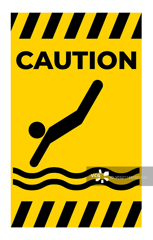 水安全警示标志：潜水区域图片素材
