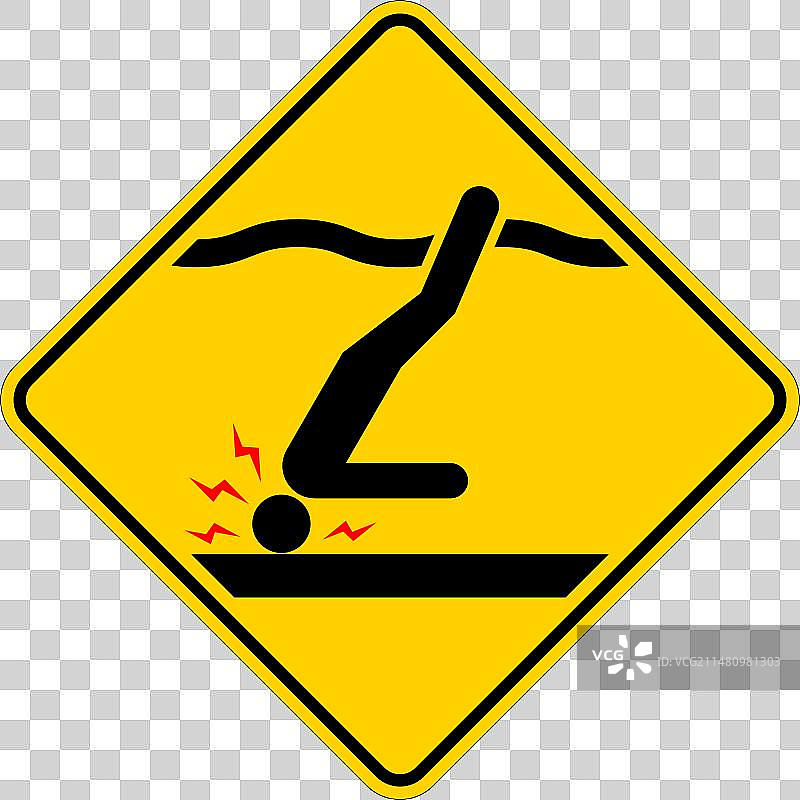 水深警告标志图片素材