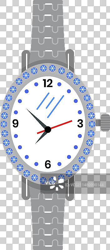 带蓝色宝石的模拟腕表图片素材