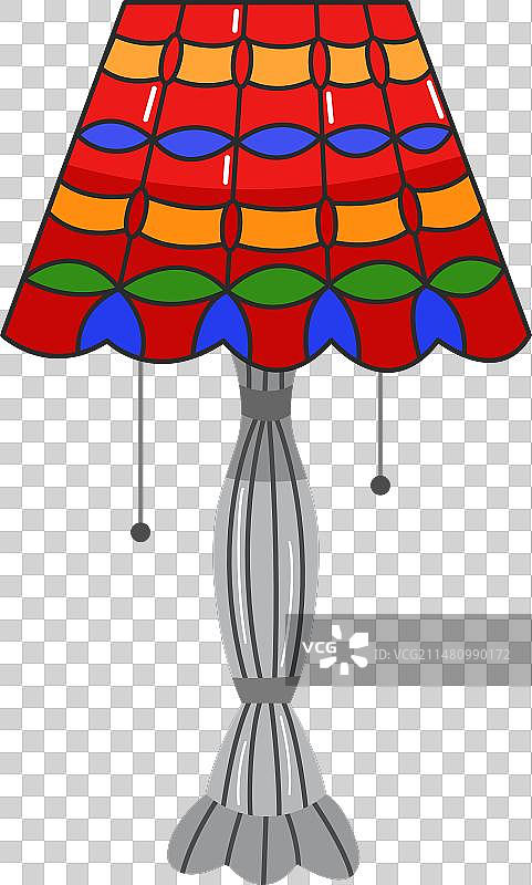 红蓝彩色玻璃风格的灯图片素材