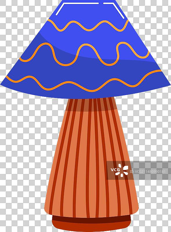 蓝橙色条纹台灯图片素材