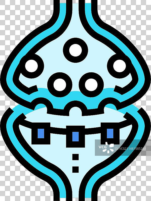 神经突触传递神经学彩色示意图片素材