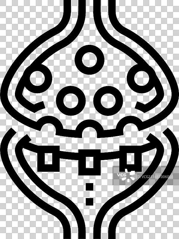神经突触传递神经科学线性图标图片素材