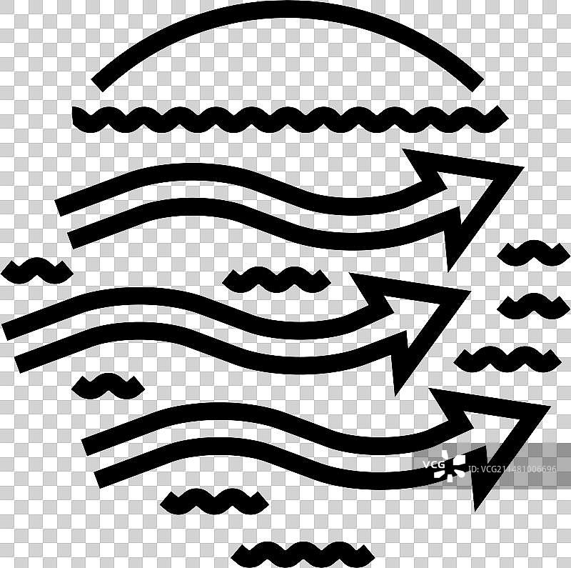 潮汐能电力线图标图片素材