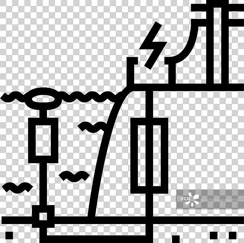 波浪传输潮汐 power line 图标图片素材