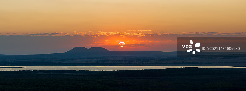 中国黑龙江黑河市五大连池景区航拍图片素材
