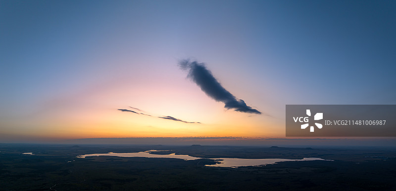 中国黑龙江黑河市五大连池景区航拍图片素材