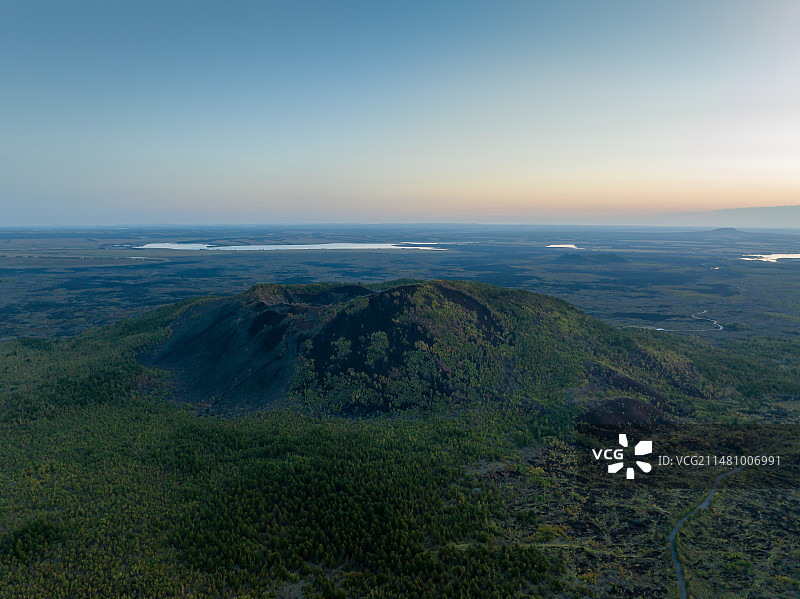 中国黑龙江黑河市五大连池景区航拍图片素材