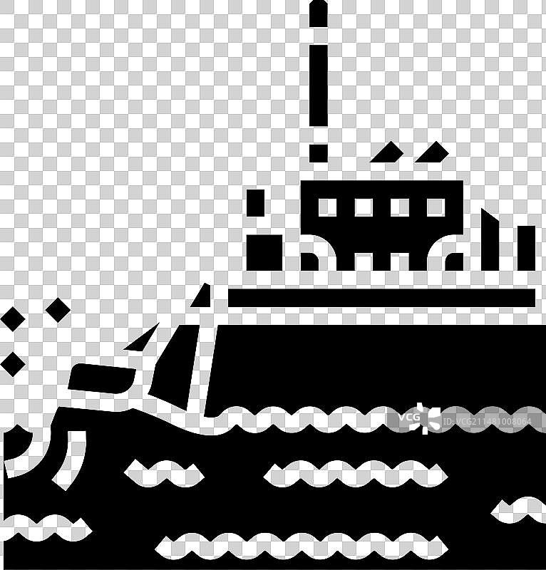 海浪植物潮汐发电字形图标图片素材