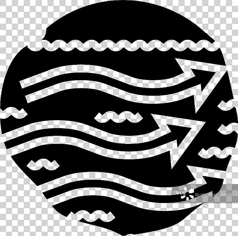 潮汐能水流标志图标图片素材