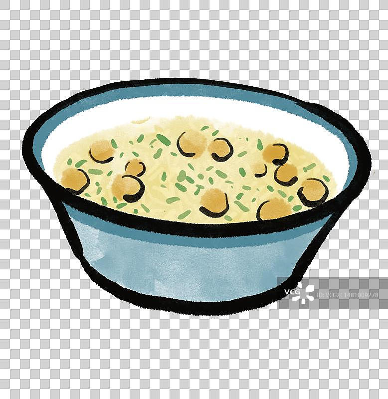 水墨风桂林美食插画元素-油茶图片素材