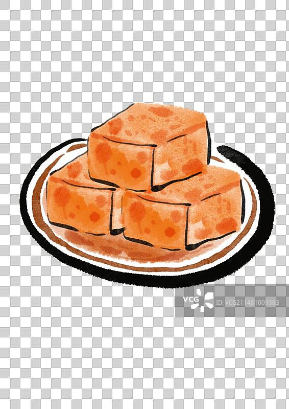 水墨风桂林美食插画元素-豆腐乳图片素材