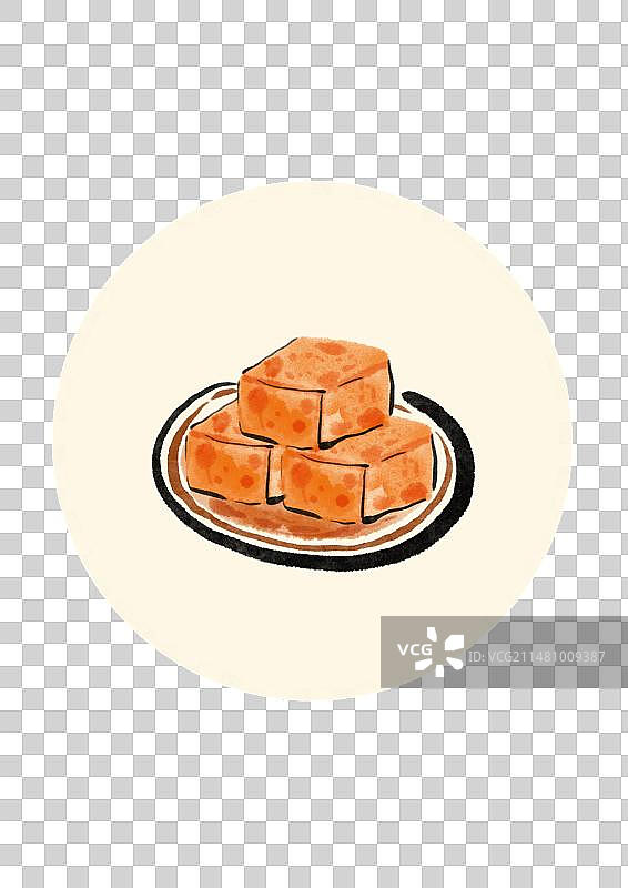 水墨风桂林美食插画元素-豆腐乳图片素材