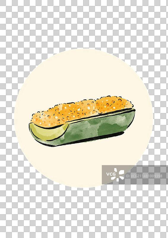 水墨风桂林美食插画元素-竹筒饭图片素材