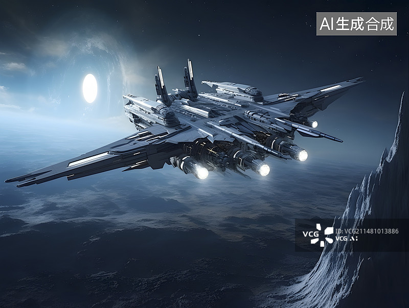 【AI数字艺术】科幻场景:星际战舰图片素材