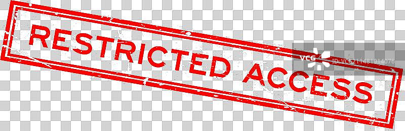 红色Grunge风格“限制访问”词语方形橡胶印章图片素材