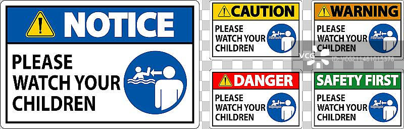 泳池安全提示：照看好您的孩子图片素材