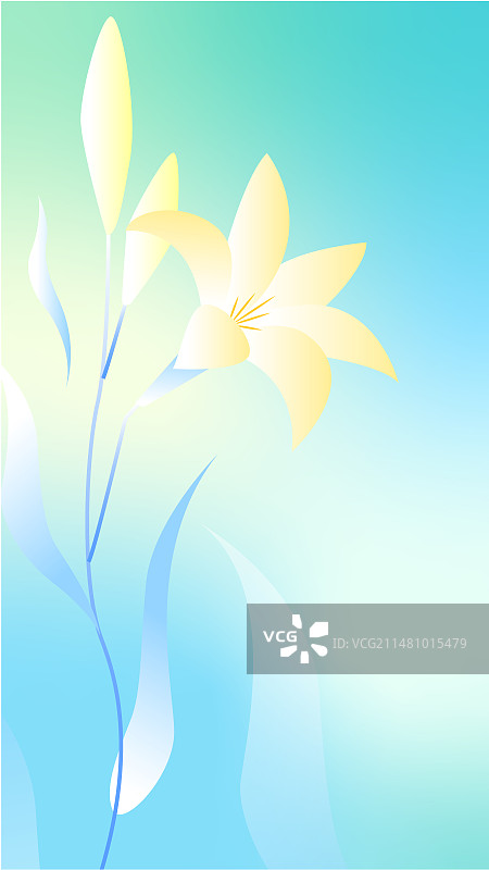 秋季百合渐变花卉图片素材