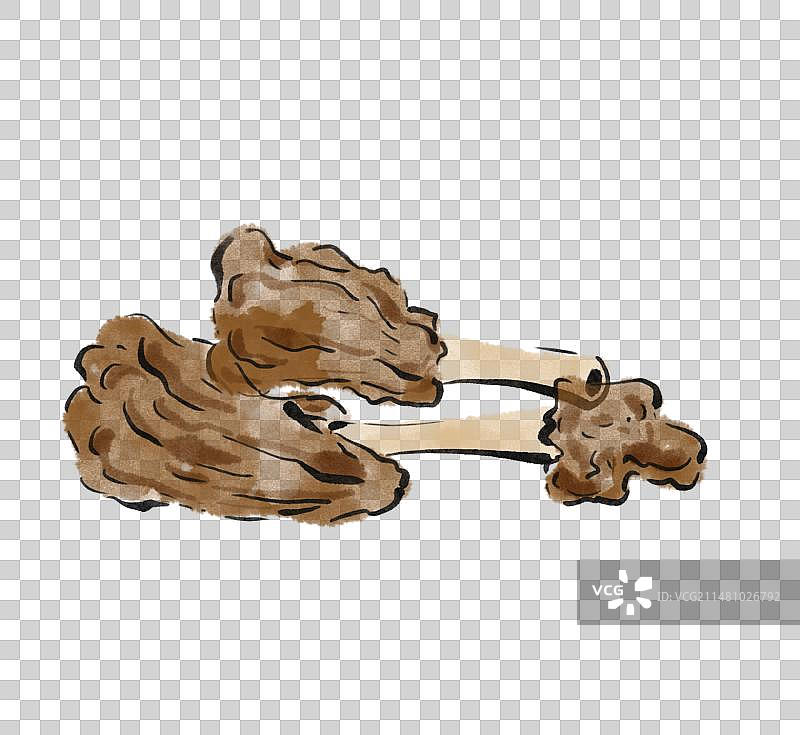 水墨风内蒙古美食插画元素-手扒肉图片素材