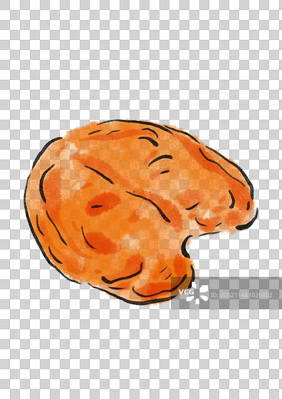 水墨风内蒙古美食插画元素-扒驼掌图片素材