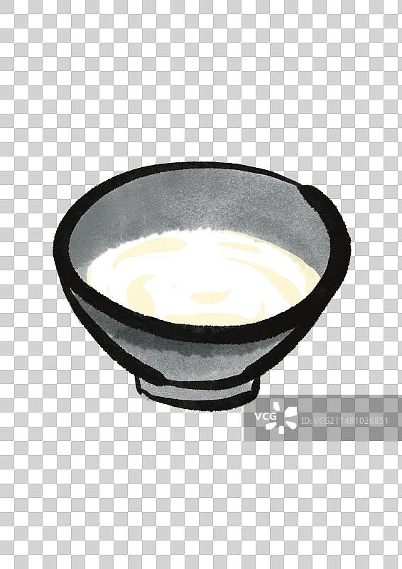 水墨风内蒙古美食插画元素-马奶酒图片素材