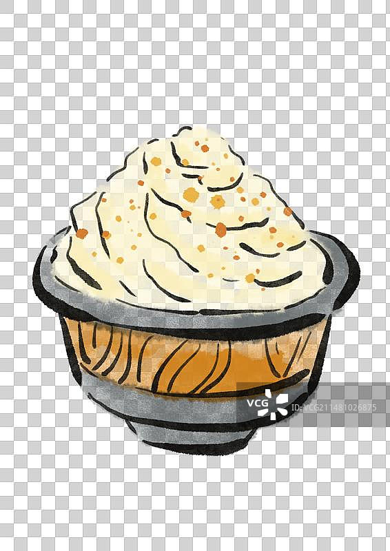 水墨风内蒙古美食插画元素-奶嚼口图片素材